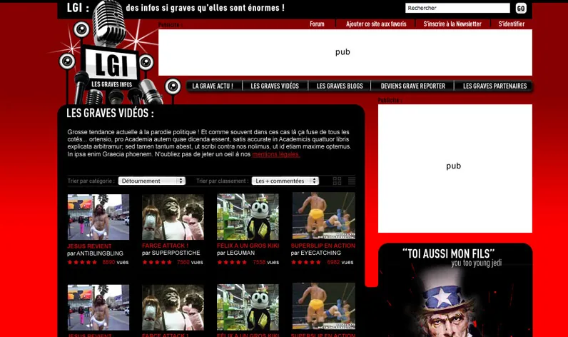 Site Internet LES GRAVES INFOS - vue 2