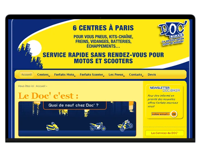 Site Internet DOC-BIKER - version mobile