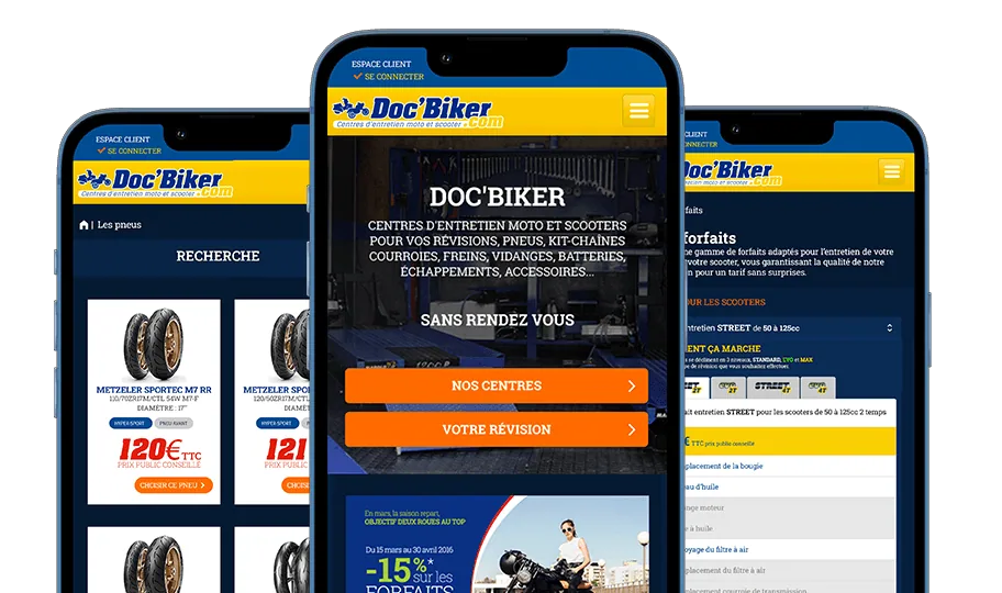 Site Internet DOC-BIKER - reseau de centres