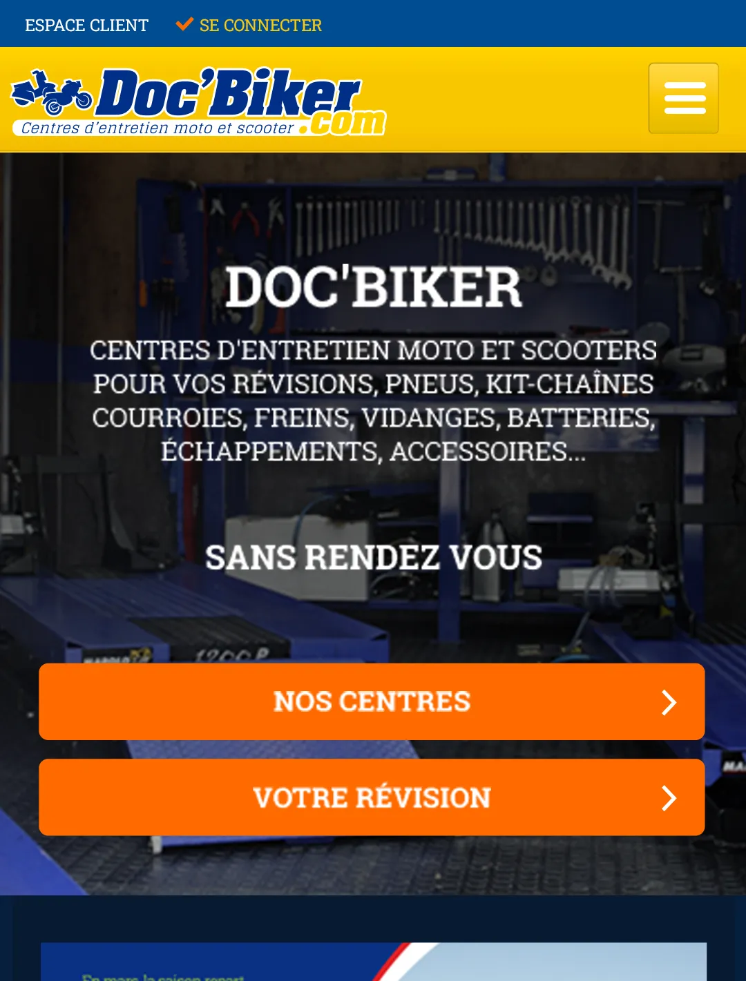 Page d'accueil Doc'Biker