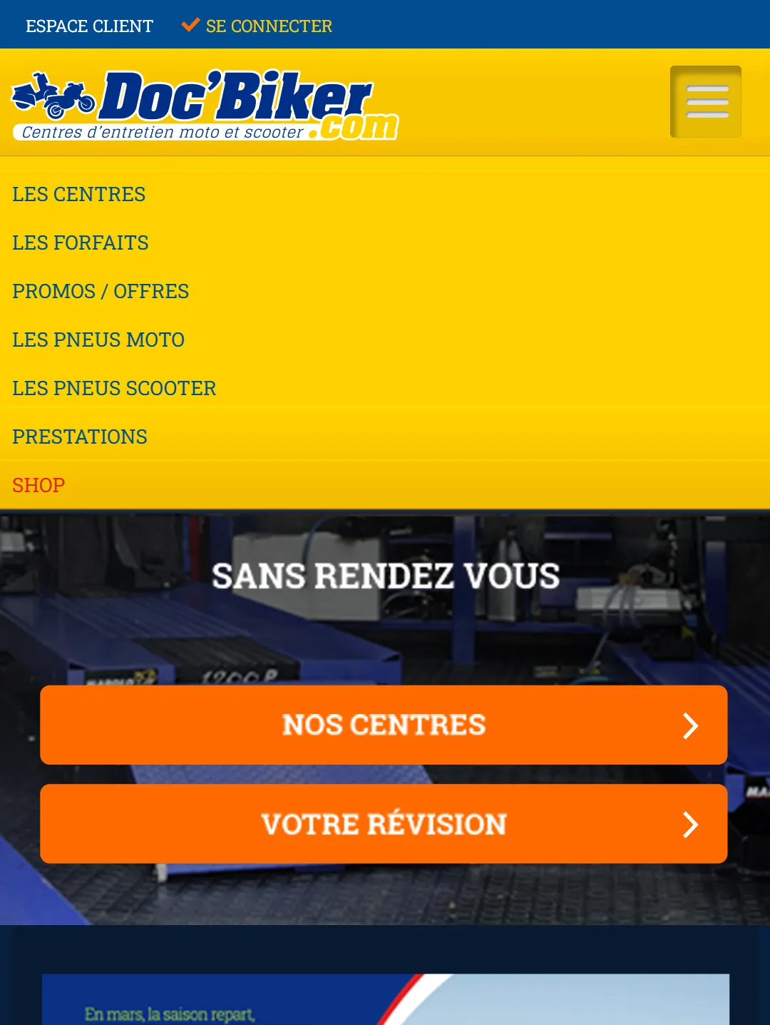 Menu intuitif