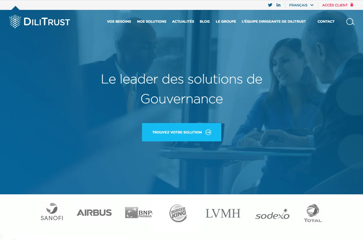 Application de la charte graphique DiliTrust